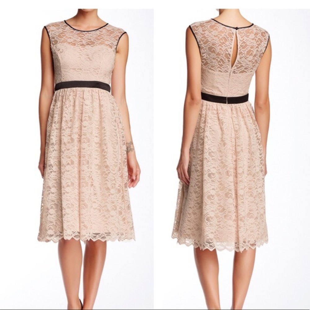 Jessica Simpson Lace Midi Dress - blush